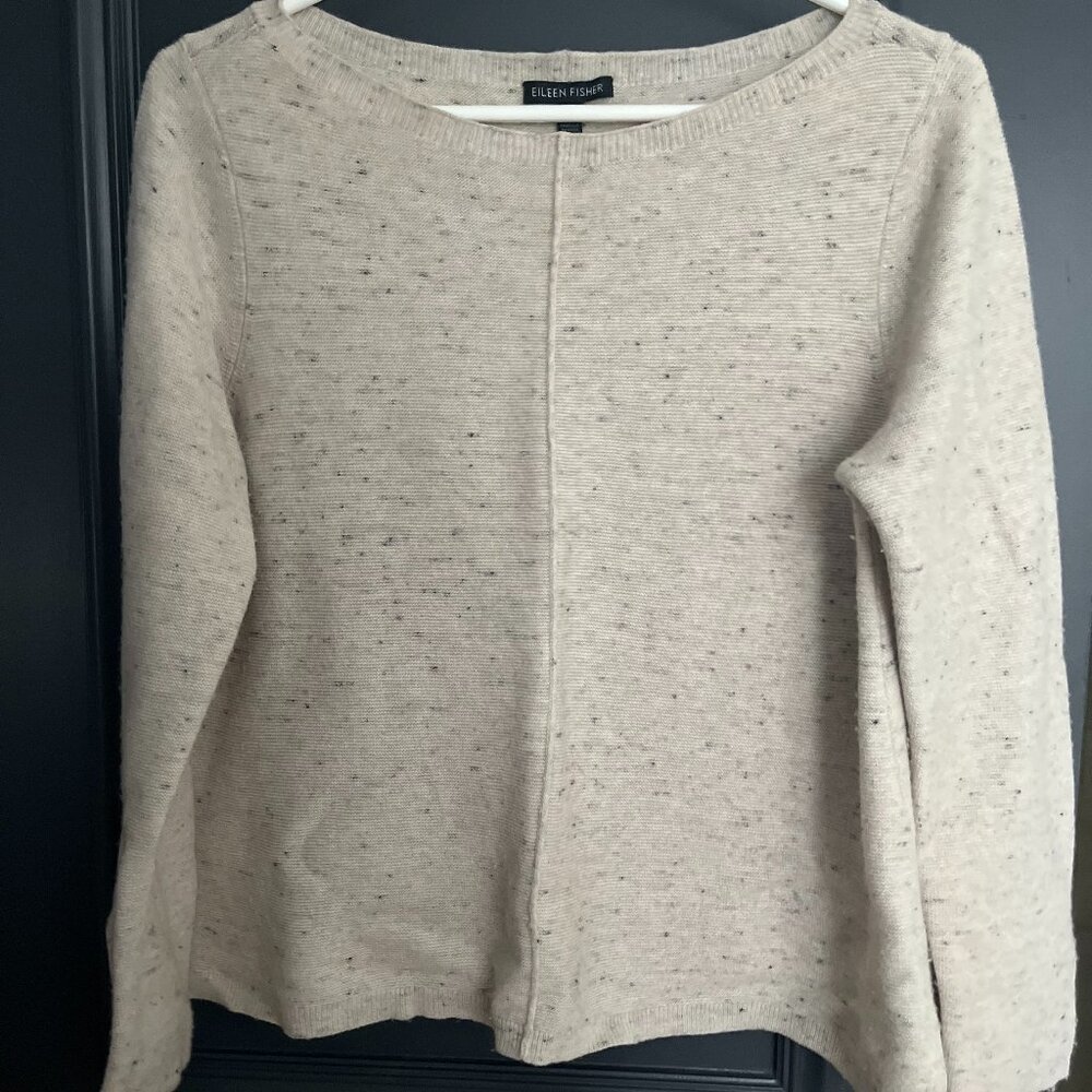Eileen Fishes Italian yarn cream knit sweater, Size M/M